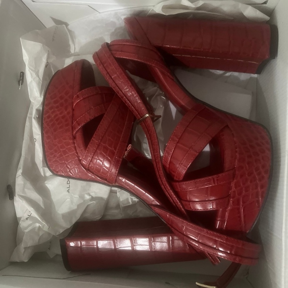 Aldo Red Platform Shoes